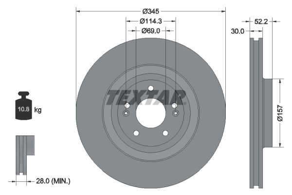 Brake Disc TEXTAR 92315103