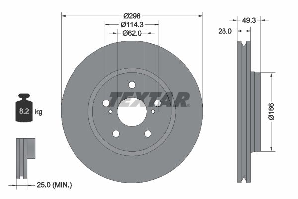 Brake Disc TEXTAR 92315703