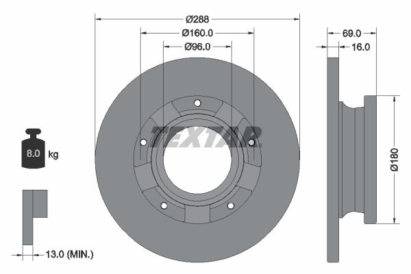 Brake Disc TEXTAR 92316903