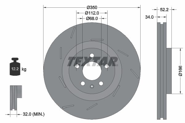 Brake Disc TEXTAR 92319005