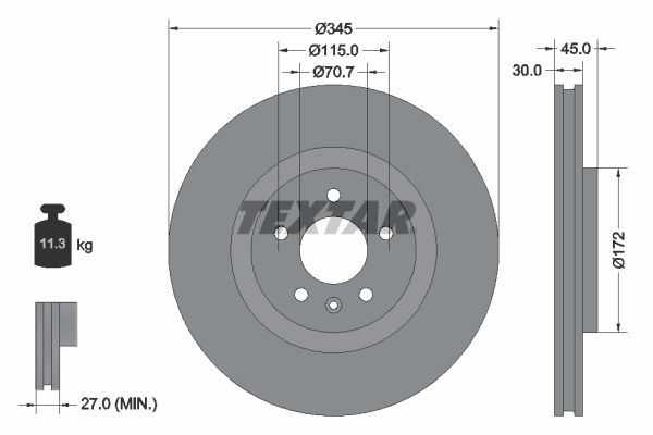 Гальмівний диск TEXTAR 92323705