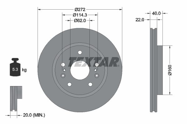 Brake Disc TEXTAR 92329603