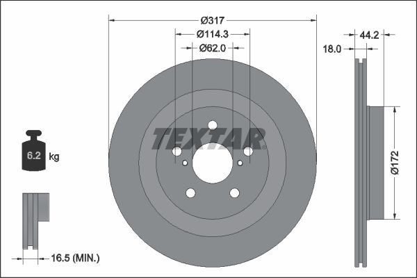 Brake Disc TEXTAR 92343103