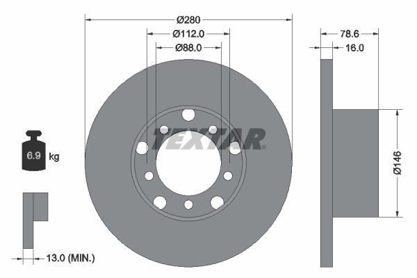 Brake Disc TEXTAR 93012400