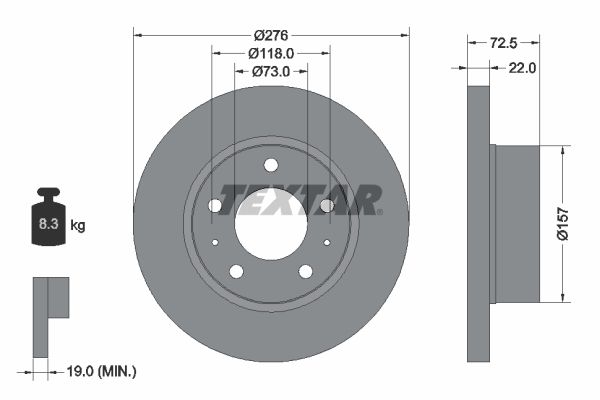 Brake Disc TEXTAR 93104603