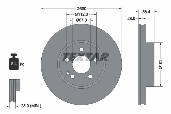 Brake Disc TEXTAR 93123403