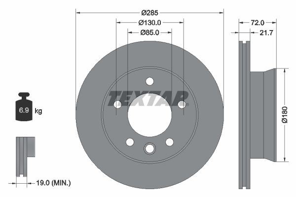 Brake Disc TEXTAR 93127800