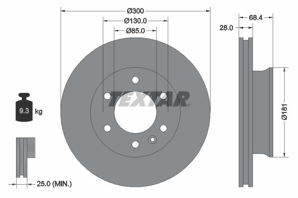 Brake Disc TEXTAR 93143203