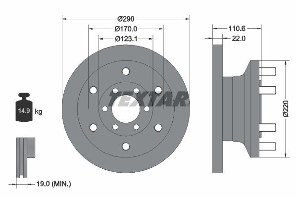 Brake Disc TEXTAR 93175400