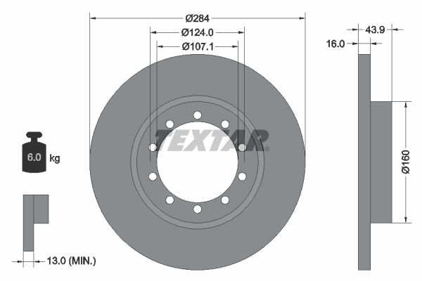 Гальмівний диск TEXTAR 93242500