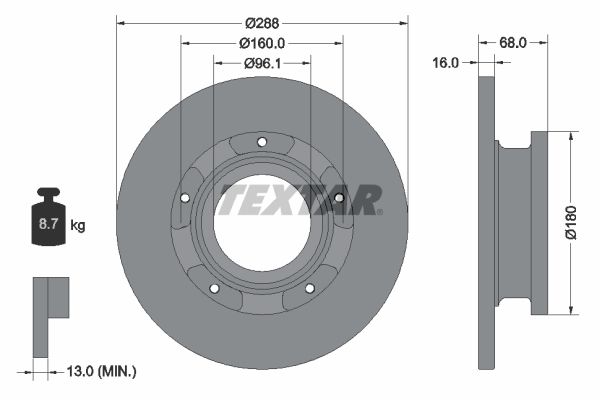 Brake Disc TEXTAR 93260703