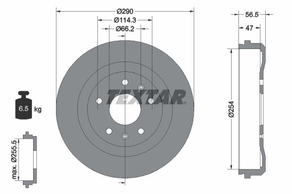 Brake Drum TEXTAR 94030900