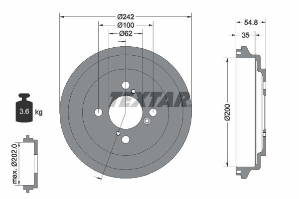 Brake Drum TEXTAR 94046900