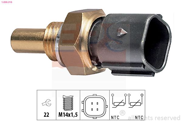 Sensor, coolant temperature EPS 1.830.316