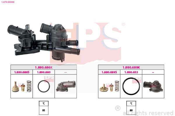 Thermostat, coolant EPS 1.879.960KK