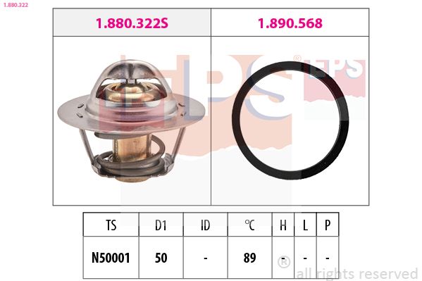 Thermostat, coolant EPS 1.880.322