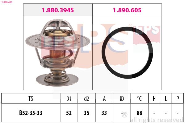 Termostatas, aušinimo skystis EPS 1.880.483