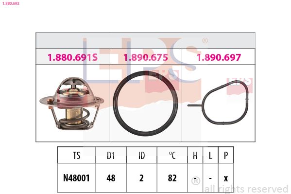 Thermostat, coolant EPS 1.880.692