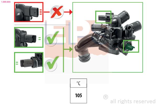 Thermostat, coolant EPS 1.880.866