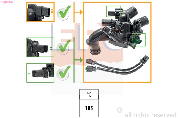 Thermostat, coolant EPS 1.880.866K