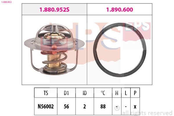 Thermostat, coolant EPS 1.880.952