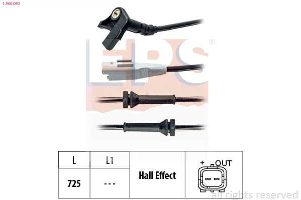 Sensor, wheel speed EPS 1.960.092