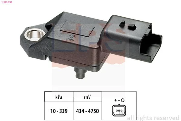 Oro slėgio jutiklis, aukščio adaptacija EPS 1.993.398