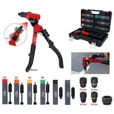 Aklinųjų kniedžių kniediklių rinkinys ks tools 150.9820