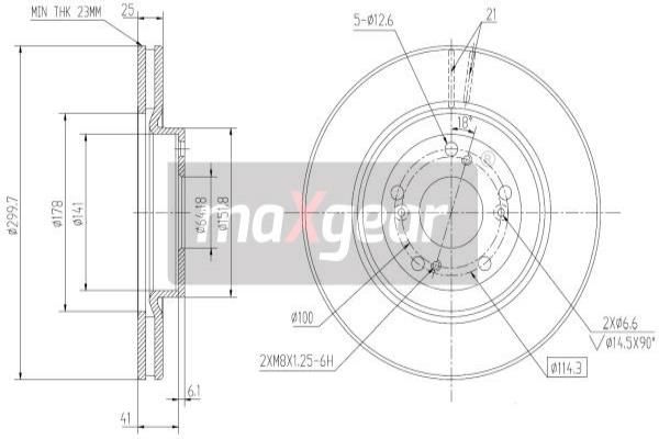 Brake Disc MAXGEAR 19-2301