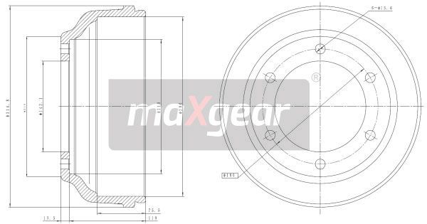 Гальмівний барабан MAXGEAR 19-2304