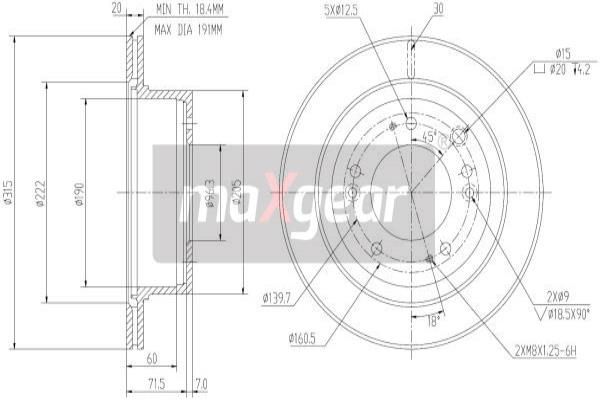 Brake Disc MAXGEAR 19-2372