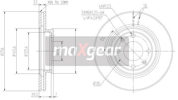 Stabdžių diskas MAXGEAR 19-2376MAX