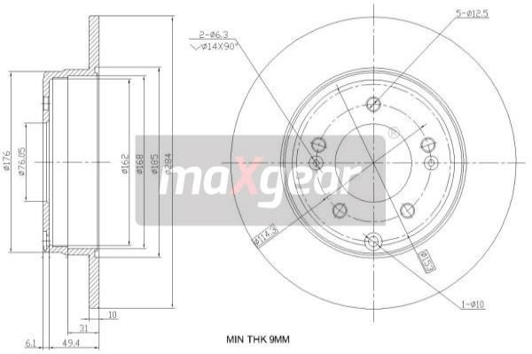 Stabdžių diskas MAXGEAR 19-2382