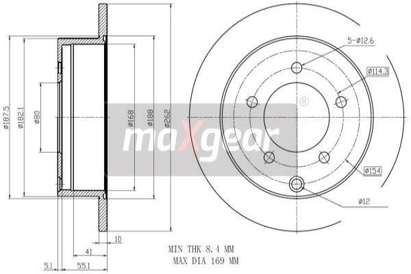 Stabdžių diskas MAXGEAR 19-2389