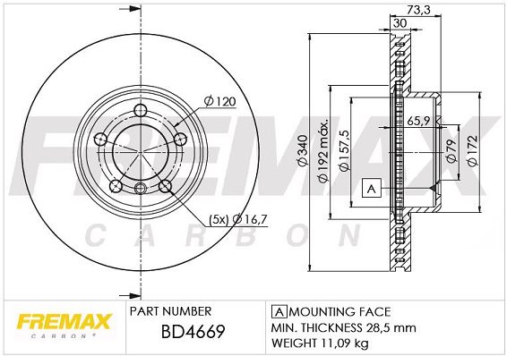 Гальмівний диск FREMAX BD-4669