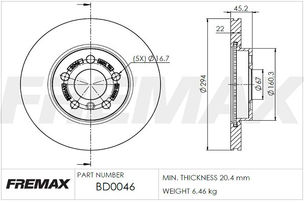 Stabdžių diskas FREMAX BD-0046