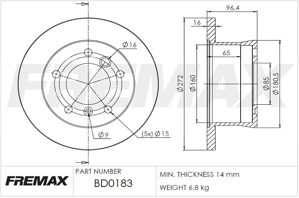 Brake Disc FREMAX BD-0183