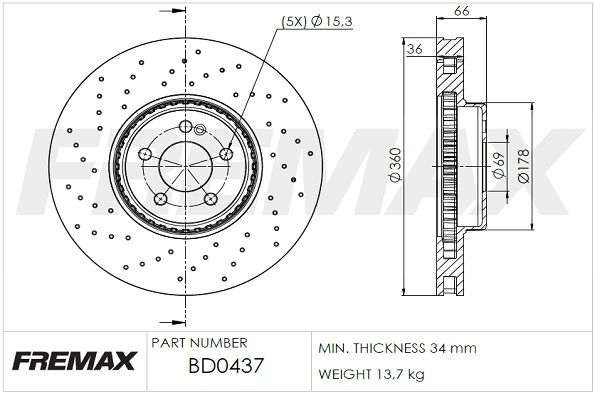 Brake Disc FREMAX BD-0437