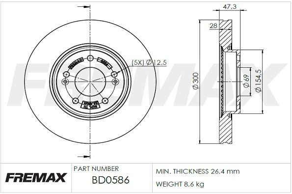 Stabdžių diskas FREMAX BD-0586