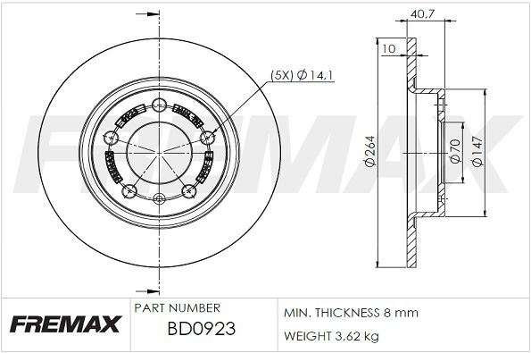 Stabdžių diskas FREMAX BD-0923