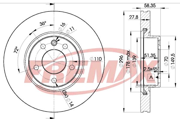 Stabdžių diskas FREMAX BD-1134