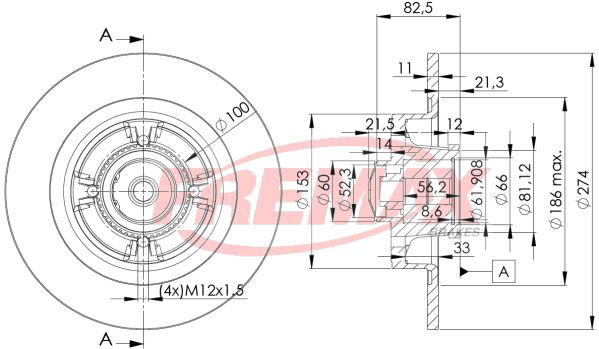 Stabdžių diskas FREMAX BD-1181