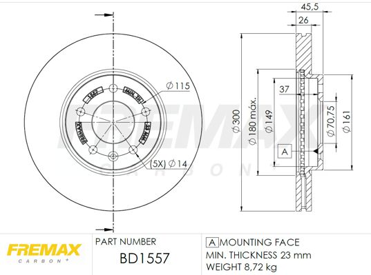 Stabdžių diskas FREMAX BD-1557