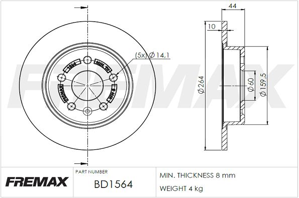 Brake Disc FREMAX BD-1564