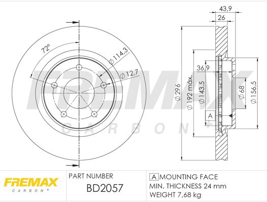 Stabdžių diskas FREMAX BD-2057