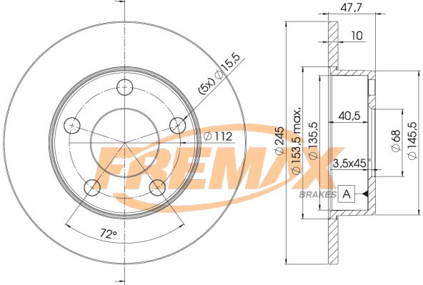 Гальмівний диск FREMAX BD-2746