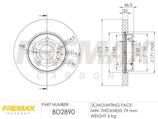 Stabdžių diskas FREMAX BD-2890