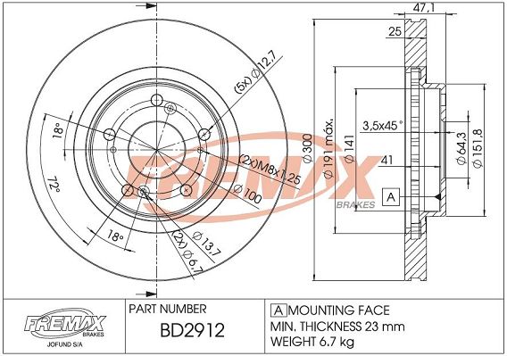 Brake Disc FREMAX BD-2912