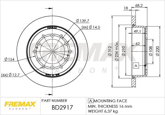 Brake Disc FREMAX BD-2917