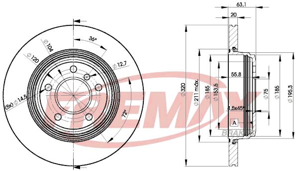 Гальмівний диск FREMAX BD-3215
